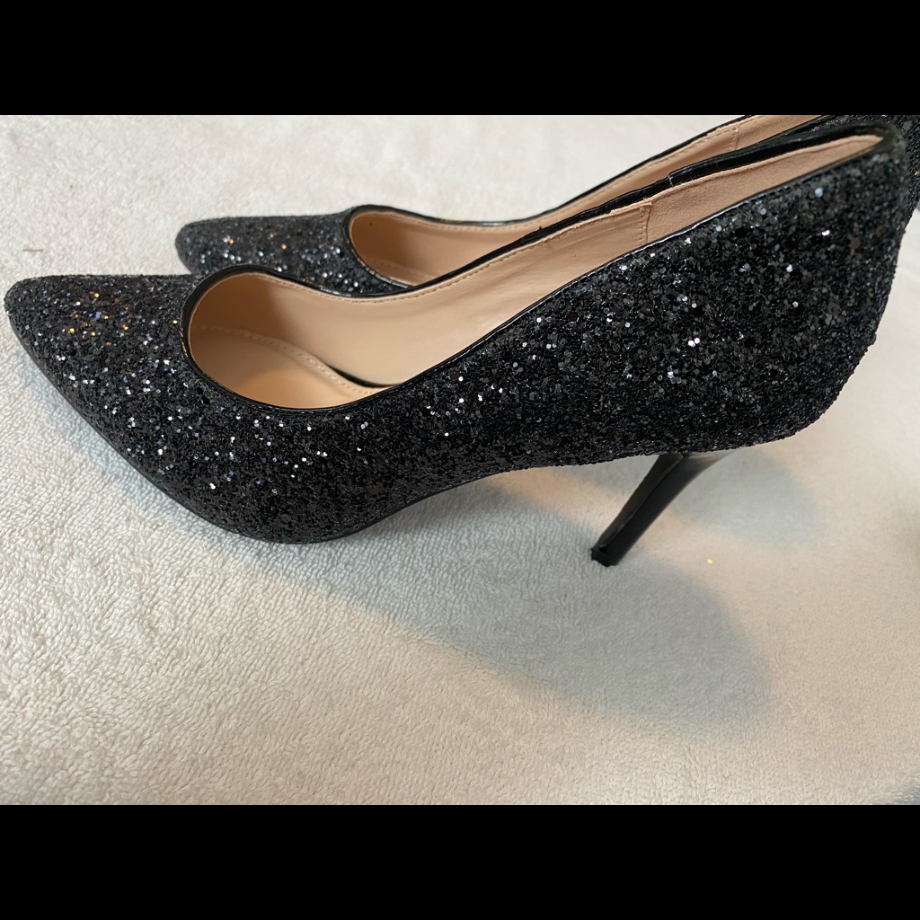 Brand New Super Sexy Sparkling Black Heels  Jsun7  Box 59